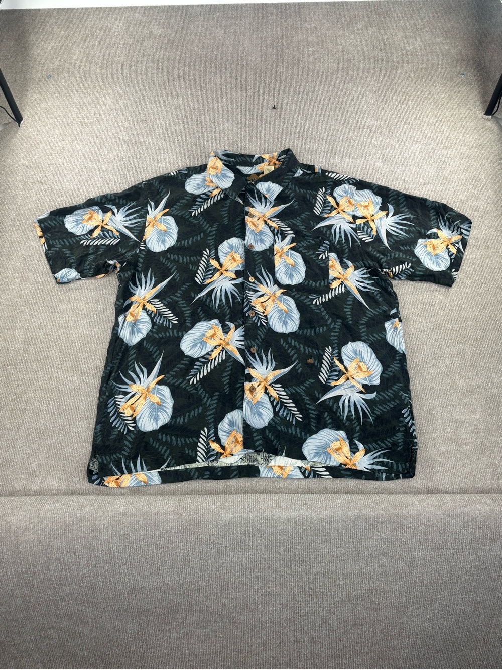 VTG Hawaiian Shirt Arrow USA 1851 100% Silk Camp Mens XL Floral Casual Cruise